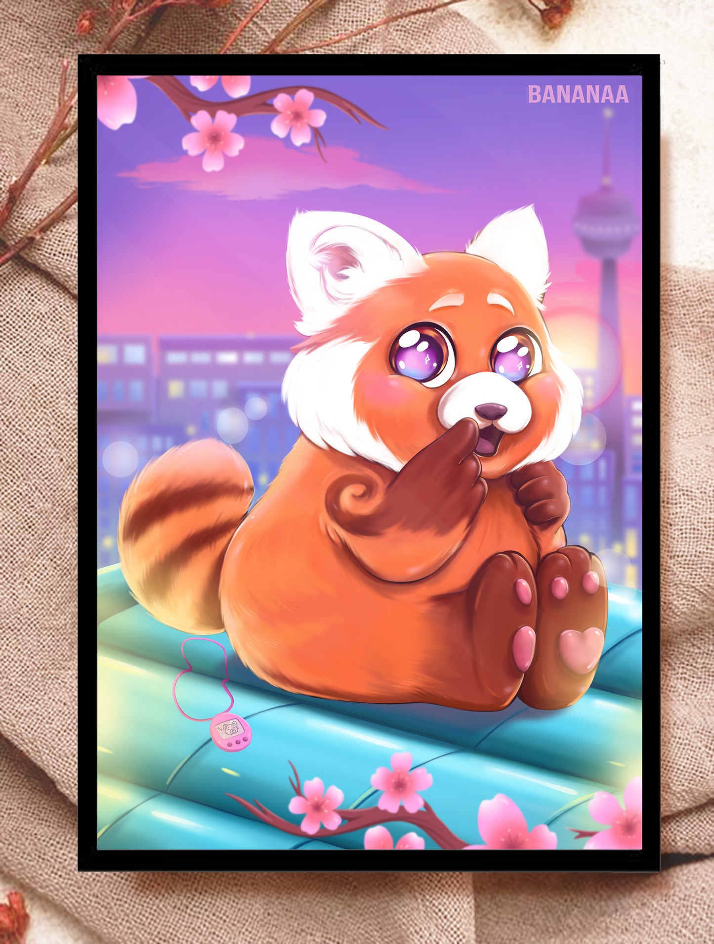 Print A5 - panda roux ( alerte rouge )