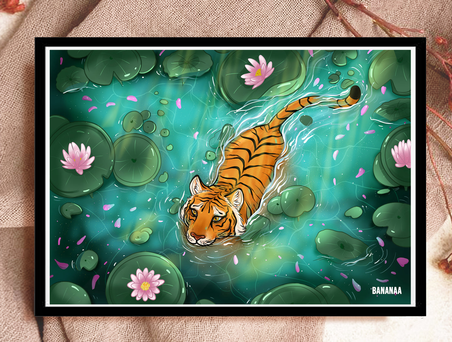 Print A5 - Tigre nénuphars