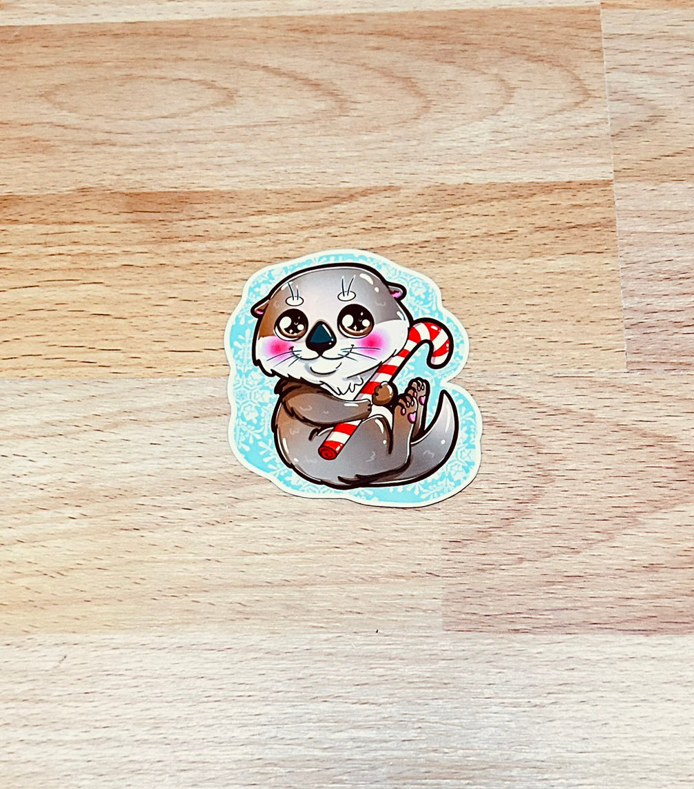 Sticker - Loutre de Noël