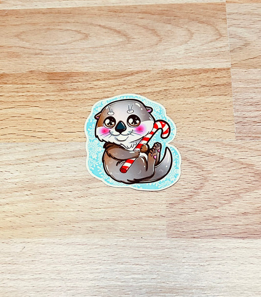 Sticker - Loutre de Noël